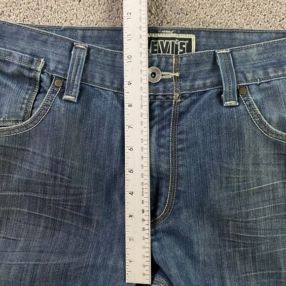 Levi's 514 Slim Straight Jeans Men's 34 x 30 Actual 35 x 31 Soiled Distressed - Picture 12 of 15